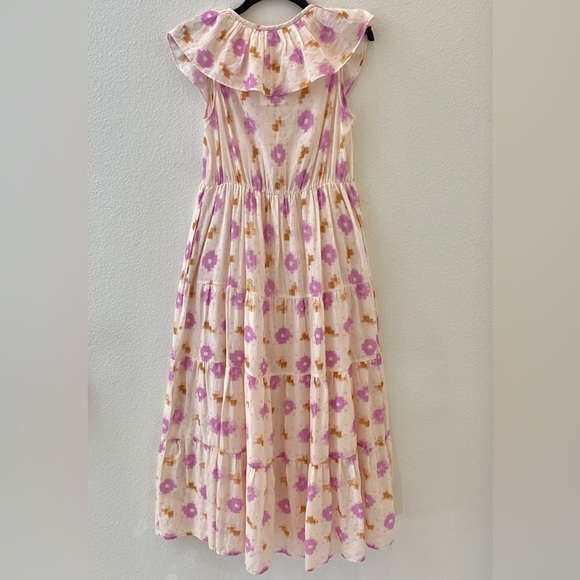 NWT✨XÍRENA Abstract Print Tiered Cotton Dress LILAC IKAT Sz Medium - Picture 13 of 17